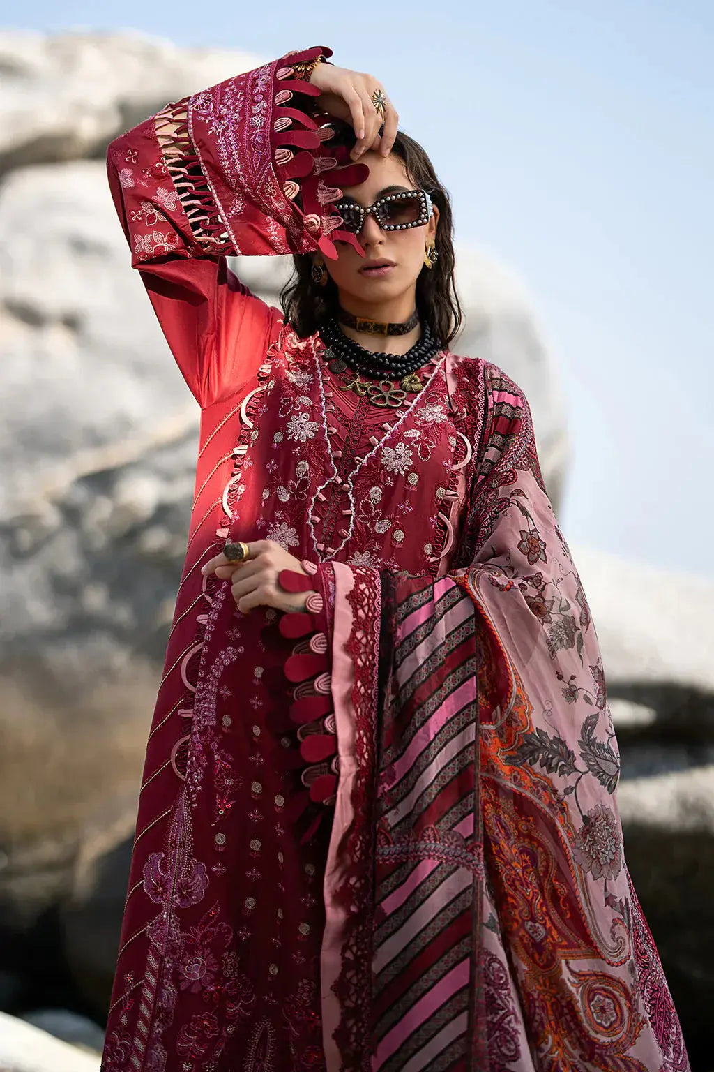 AJR Couture | Alif Signature Luxury Lawn 24 | Eleganza - Pakistani Designer Dress - by AJR Couture | Type: Luxury - 100% Original at Saira Sultan
