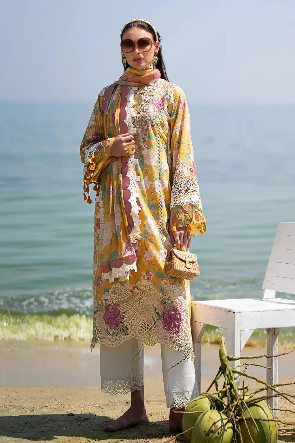 AJR Couture | Alif Signature Luxury Lawn 24 | Sunlit - Pakistani Designer Dress - by AJR Couture | Type: Luxury - 100% Original at Saira Sultan