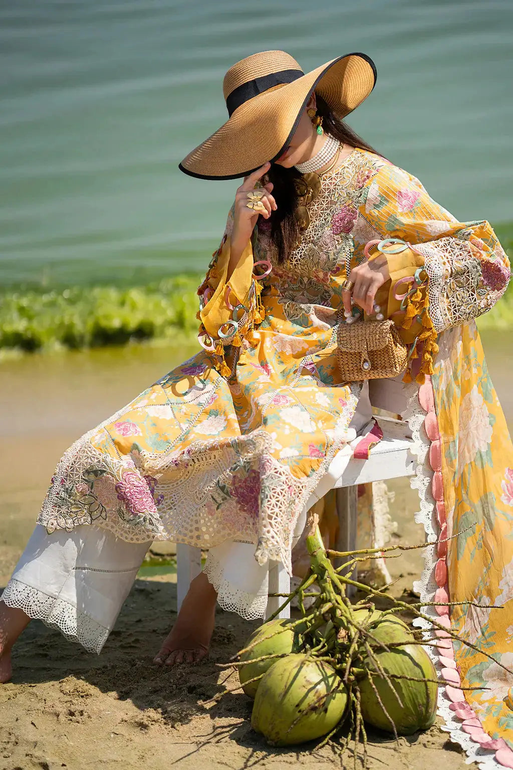 AJR Couture | Alif Signature Luxury Lawn 24 | Sunlit - Pakistani Designer Dress - by AJR Couture | Type: Luxury - 100% Original at Saira Sultan
