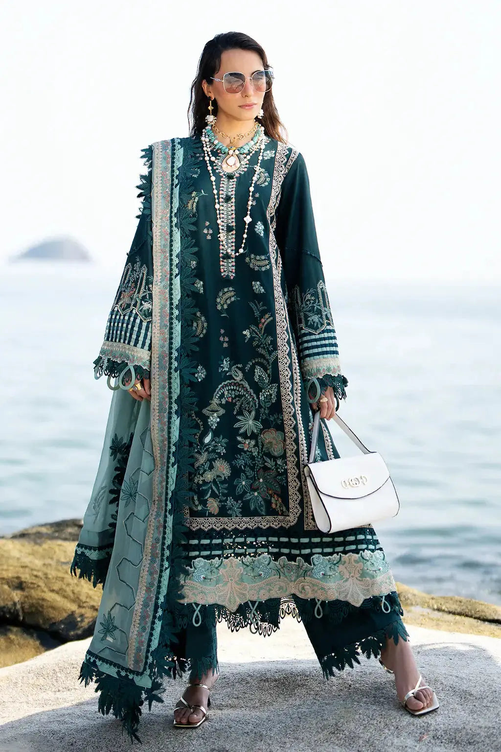 AJR Couture | Alif Signature Luxury Lawn 24 | Celia - Pakistani Designer Dress - by AJR Couture | Type: Luxury - 100% Original at Saira Sultan