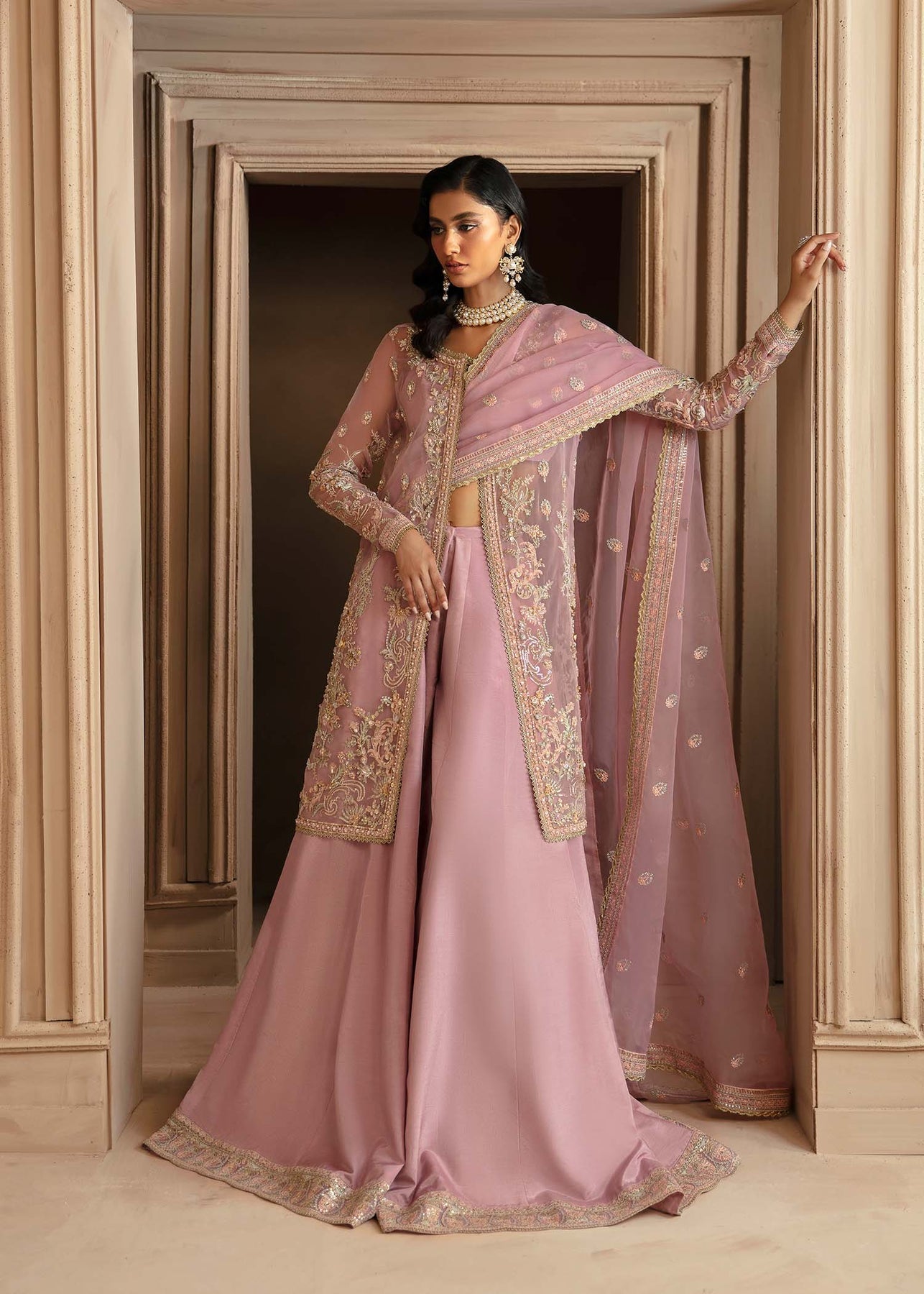 Akbar Aslam | Deewani Wedding Formals | Seraphine XS Pink Organza