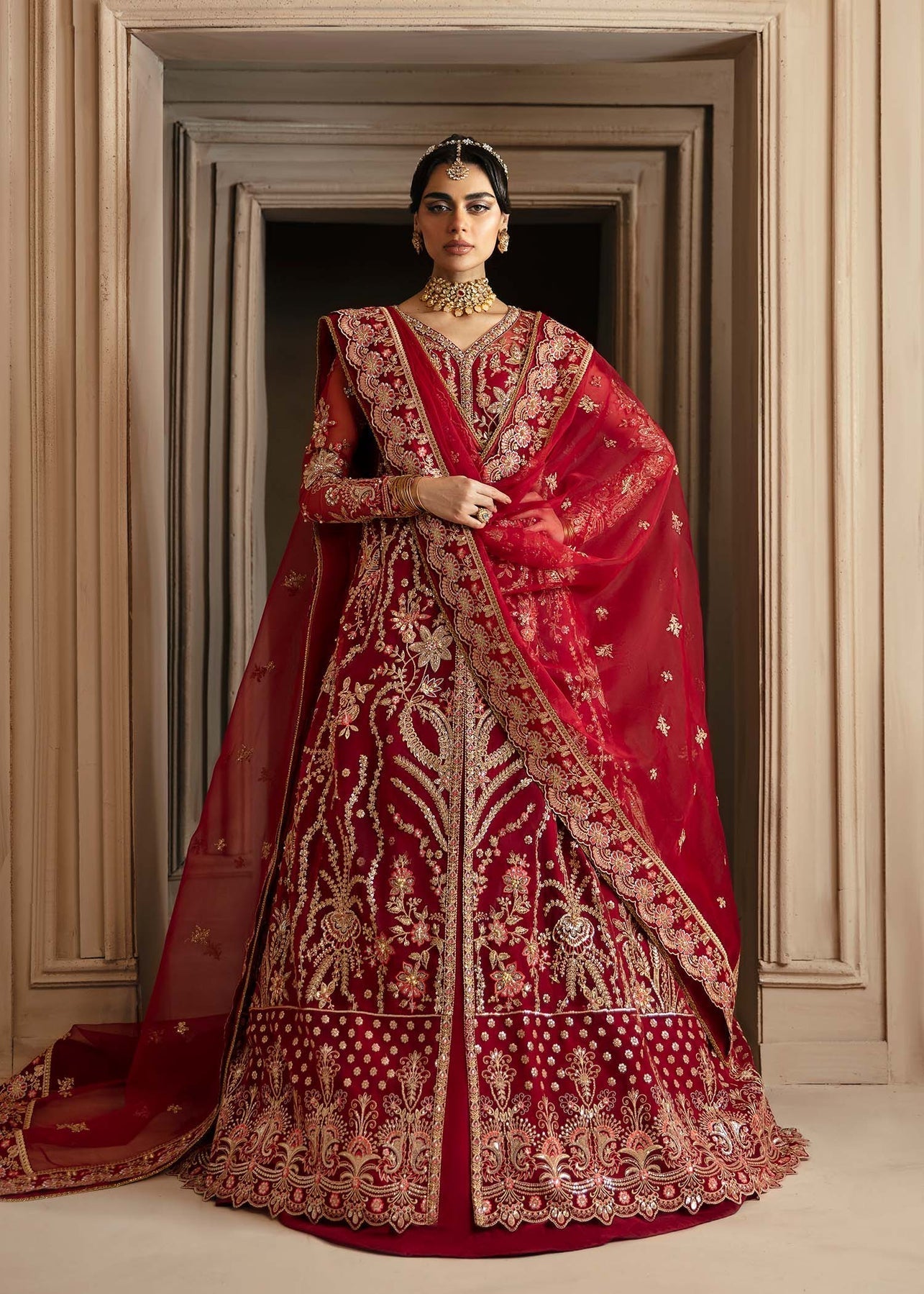 Akbar Aslam | Deewani Wedding Formals | Solene XS Red Organza