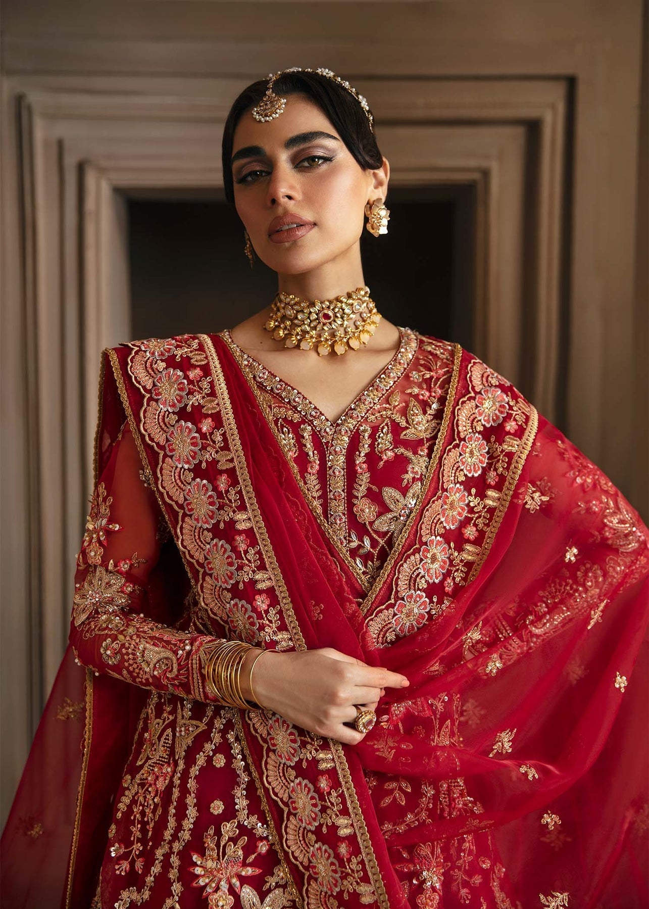 Akbar Aslam | Deewani Wedding Formals | Solene M Red Organza