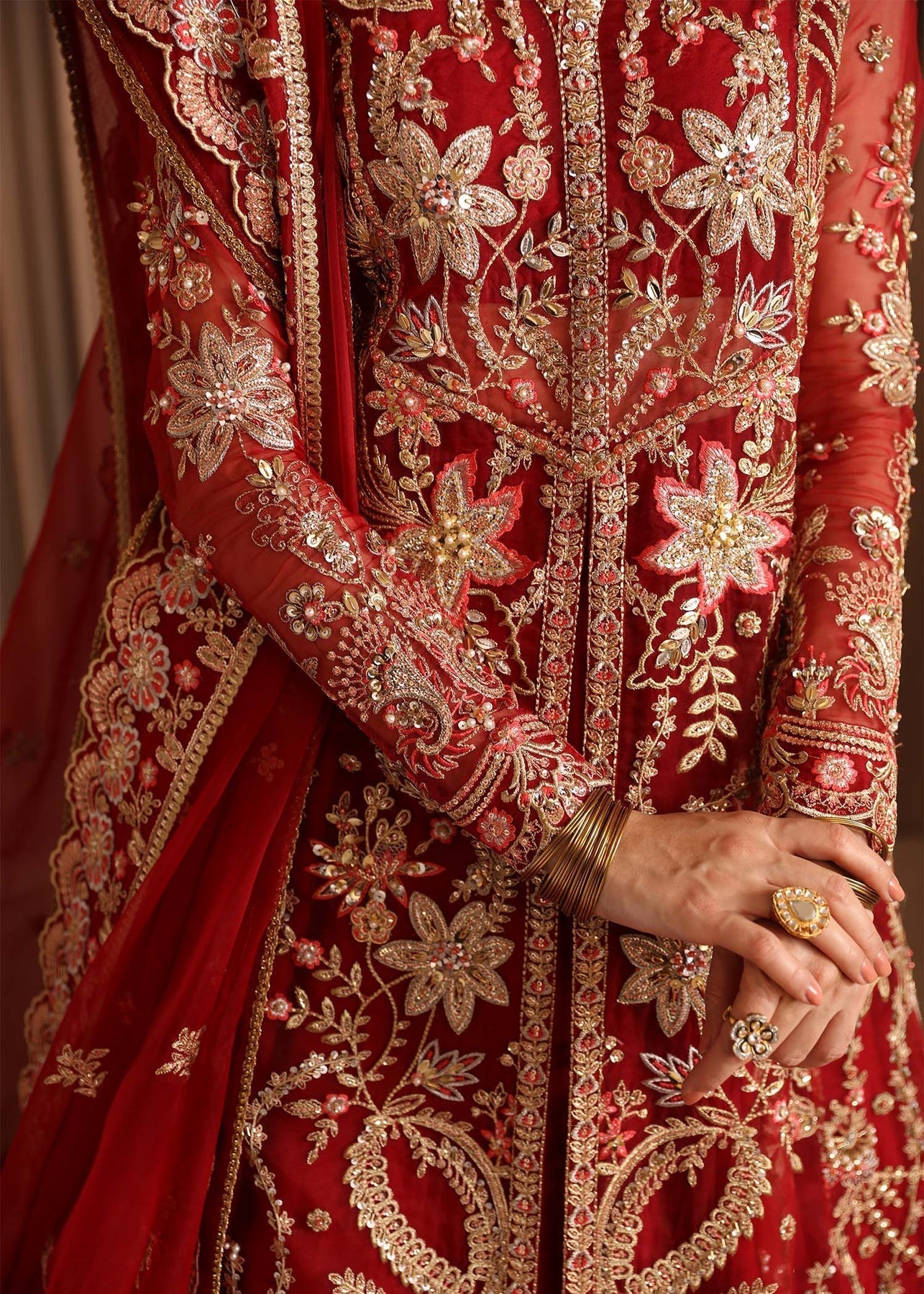 Akbar Aslam | Deewani Wedding Formals | Solene XL Red Organza