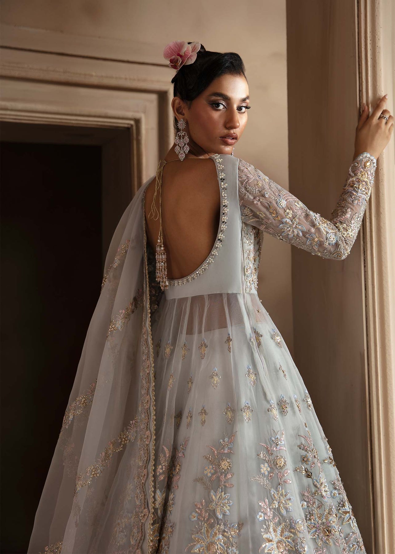 Akbar Aslam | Deewani Wedding Formals | Ophelia S Ice Blue Organza