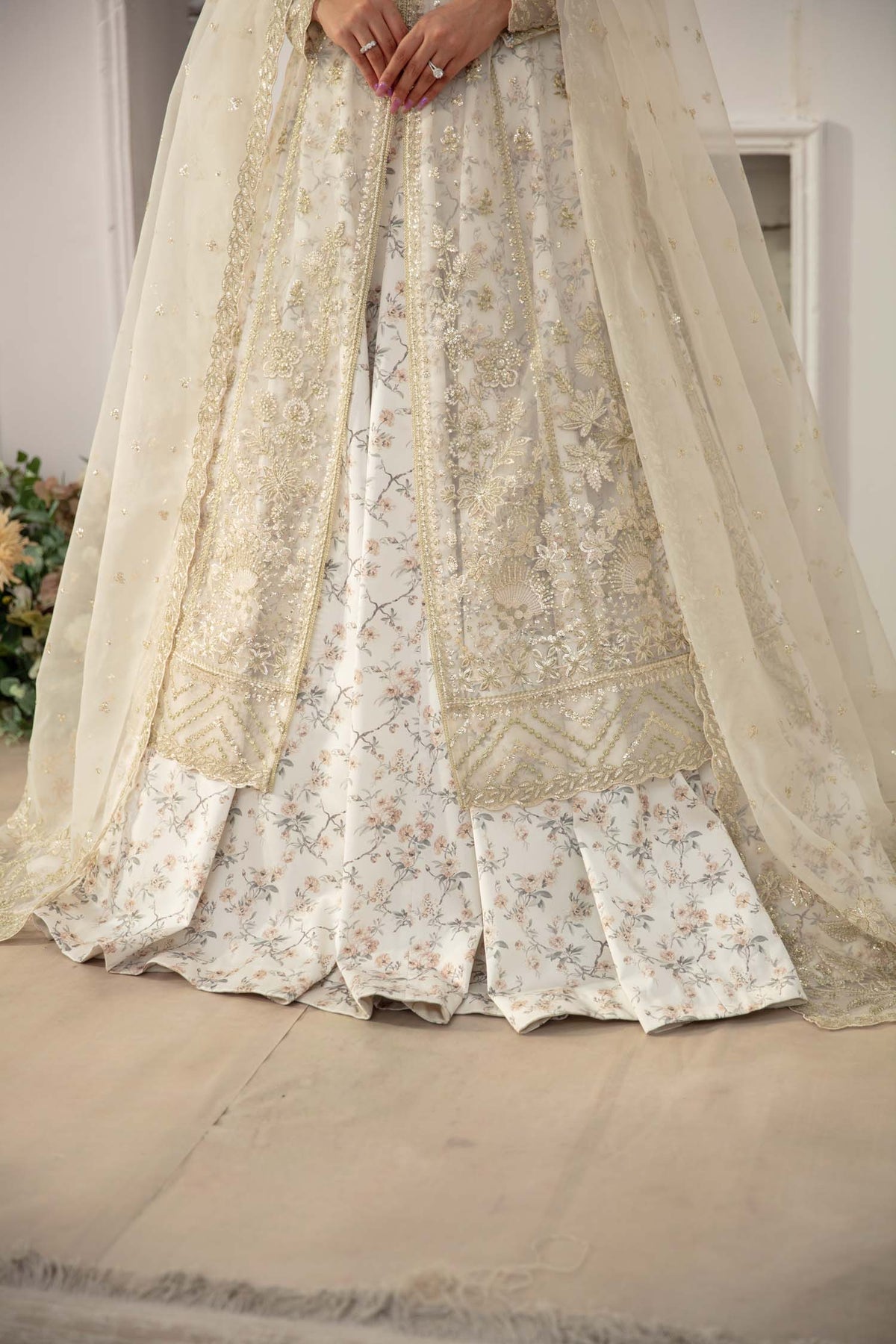 Akbar Aslam | Velora Formal Pret | Elysian M Ivory Organza