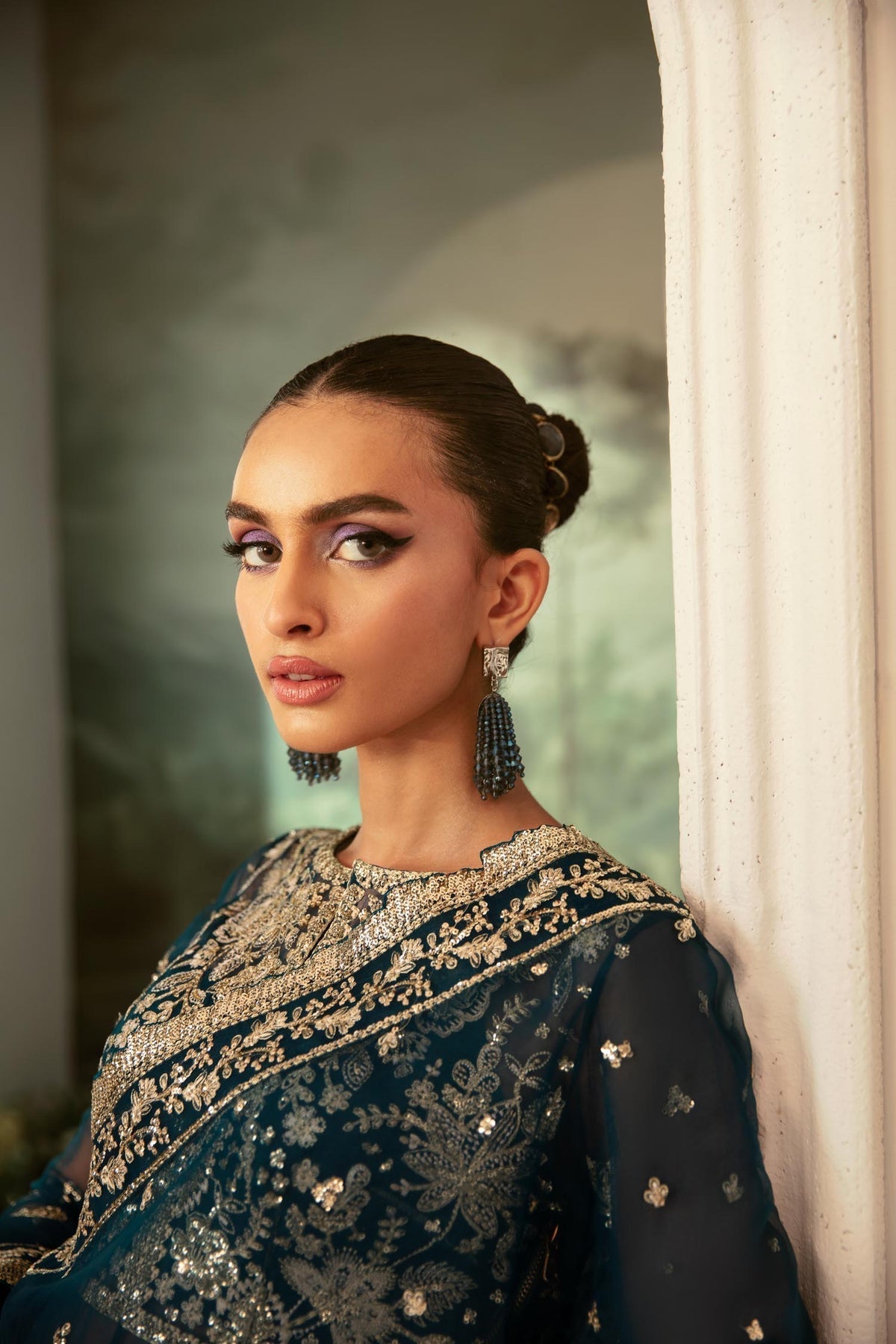 Akbar Aslam | Velora Formal Pret | Beryl L Teal Organza