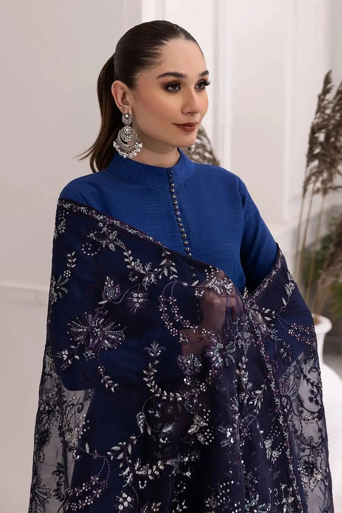Alizeh | Formals Collection | Royal Blue Dress 3 piece - RTW1002 - Pakistani Designer Dress - by Alizeh | Type: Formal - 100% Original at Saira Sultan