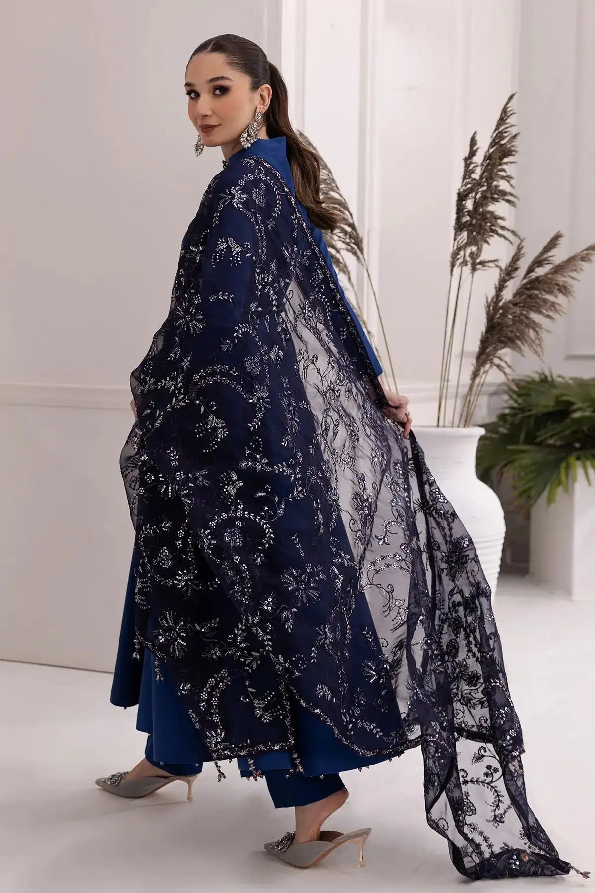 Alizeh | Formals Collection | Royal Blue Dress 3 piece - RTW1002 - Pakistani Designer Dress - by Alizeh | Type: Formal - 100% Original at Saira Sultan