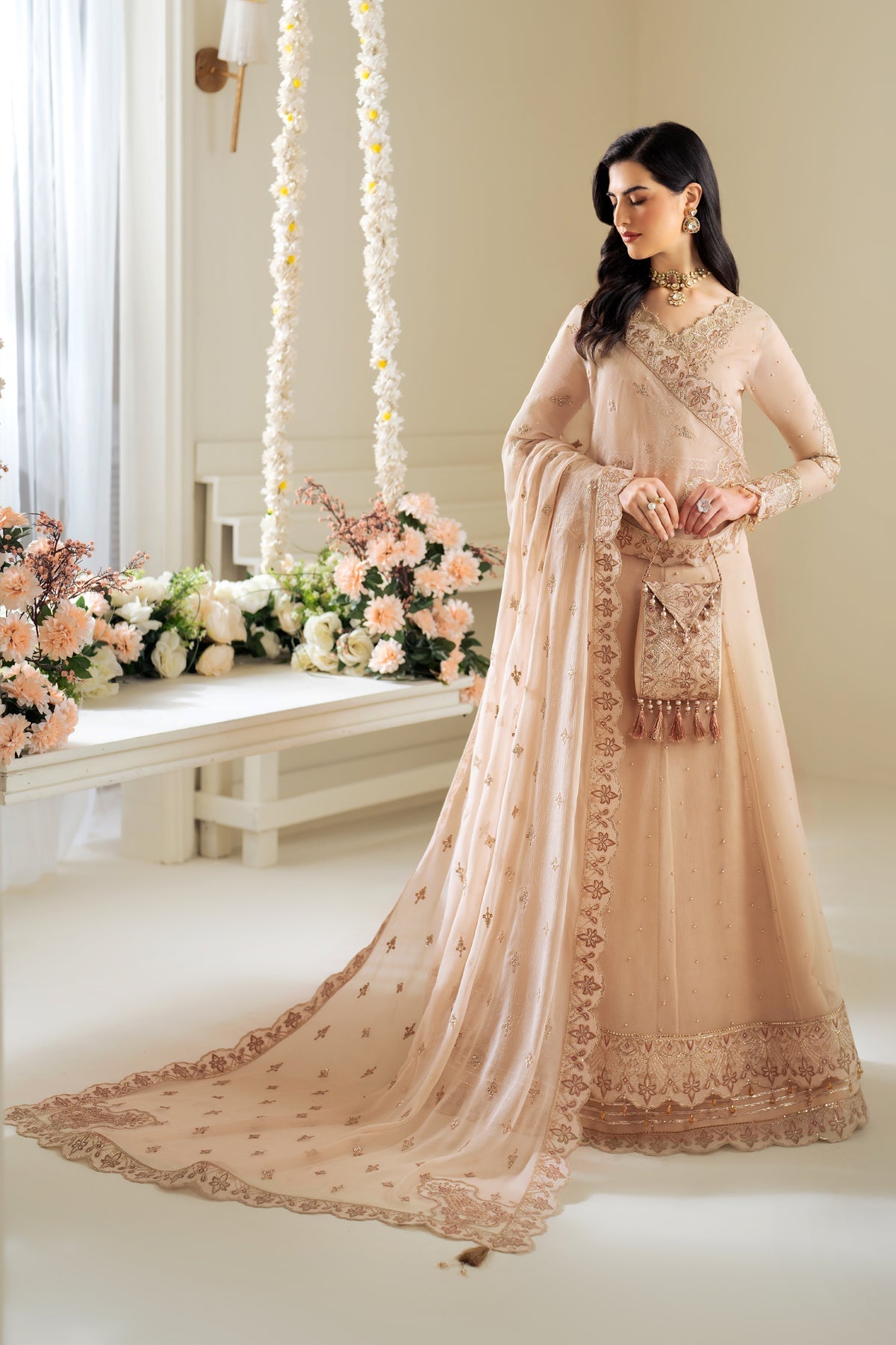 Alizeh | Selene Luxury Chiffon Collection 25 | AF-PS-8004-Lotus L Beige Chiffon