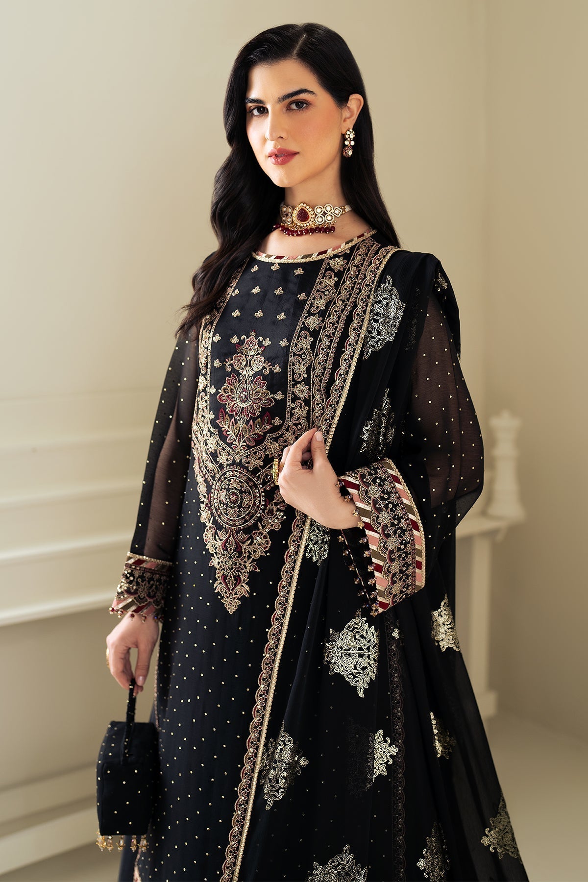 Alizeh | Selene Luxury Chiffon Collection 25 | AF-PS-8005-Alba M Black Chiffon