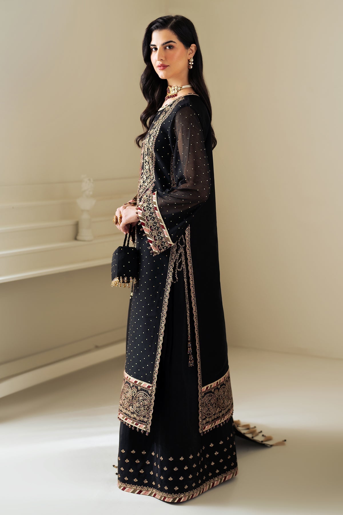 Alizeh | Selene Luxury Chiffon Collection 25 | AF-PS-8005-Alba L Black Chiffon