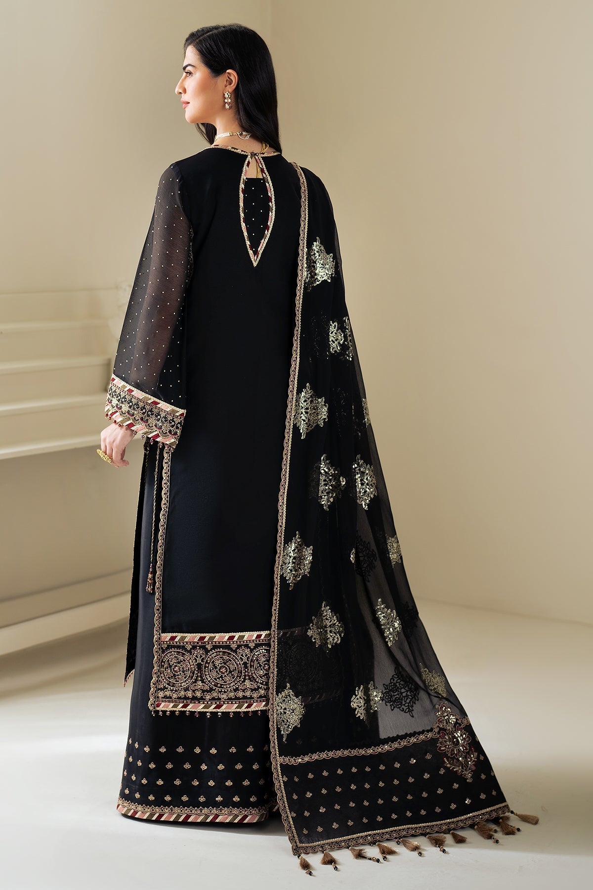 Alizeh | Selene Luxury Chiffon Collection 25 | AF-PS-8005-Alba S Black Chiffon