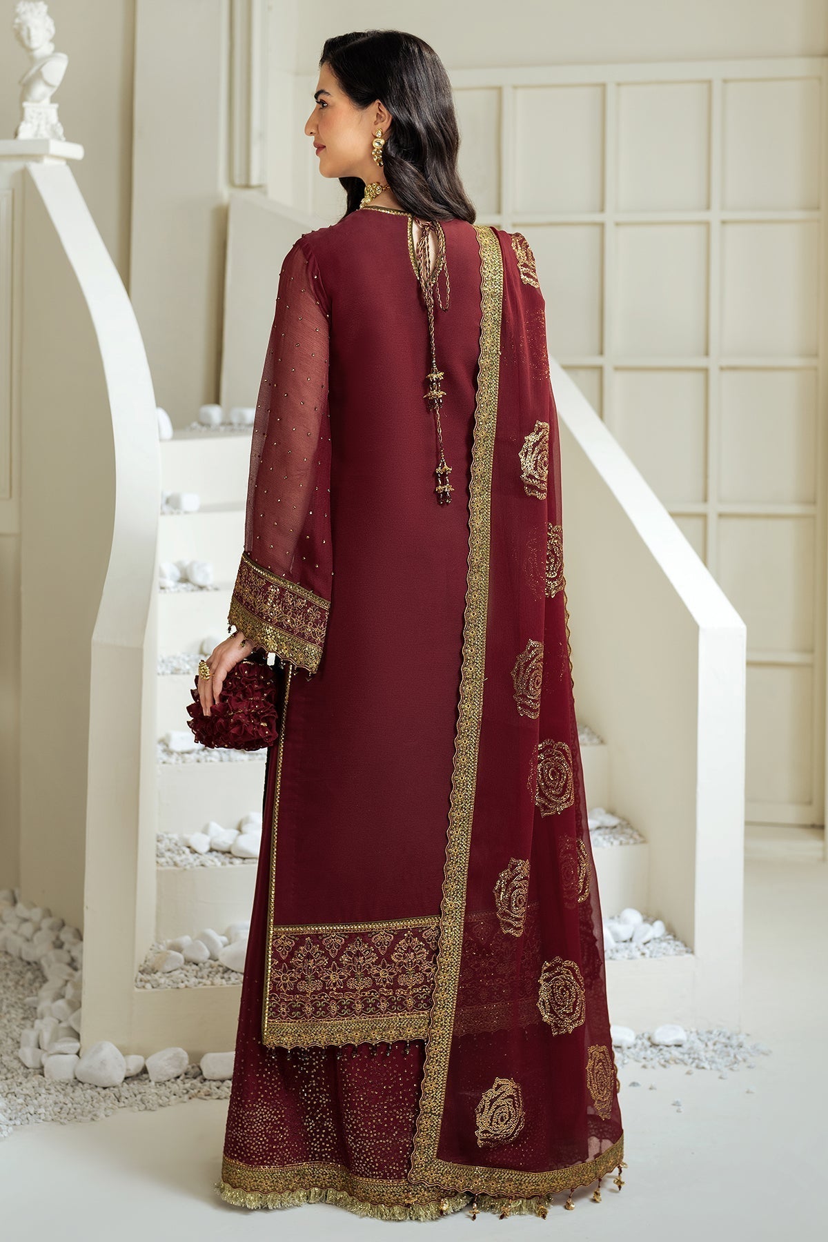 Alizeh | Selene Luxury Chiffon Collection 25 | AF-PS-8007-Gina S Maroon Chiffon