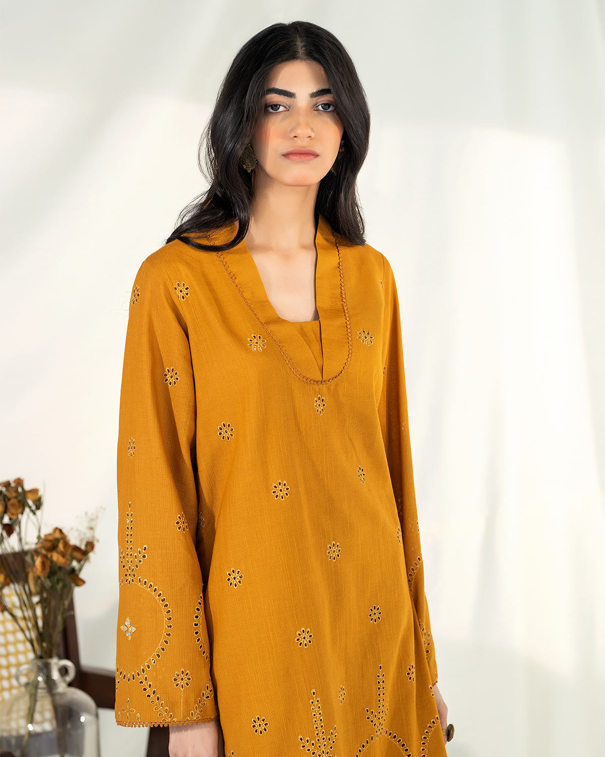Zevk | Winter Flavour | MOSAMBI L Mustard Yellow Khaddar