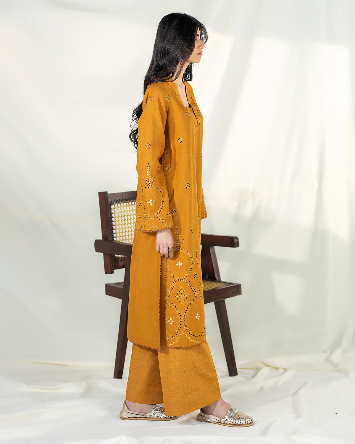 Zevk | Winter Flavour | MOSAMBI S Mustard Yellow Khaddar