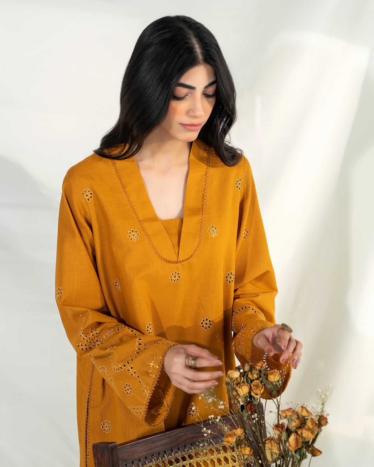 Zevk | Winter Flavour | MOSAMBI M Mustard Yellow Khaddar