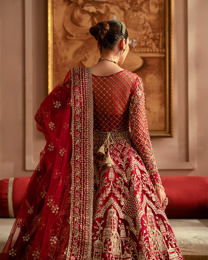 Zevk | Mughal Raniya | Jodha Begum XL Red Net