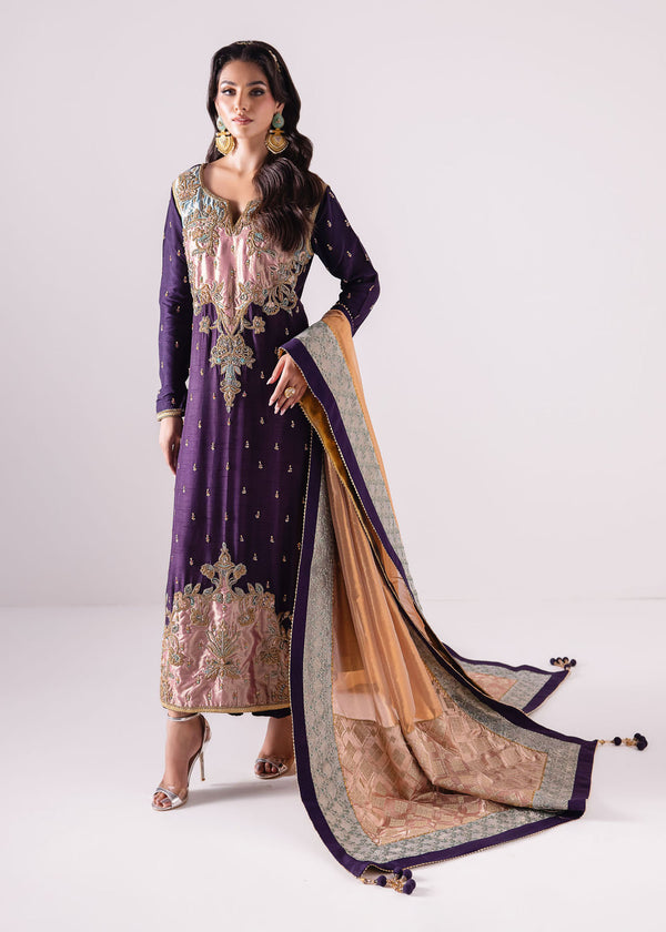 Laj | Elaheh Formals | KYLIE S Purple Raw Silk