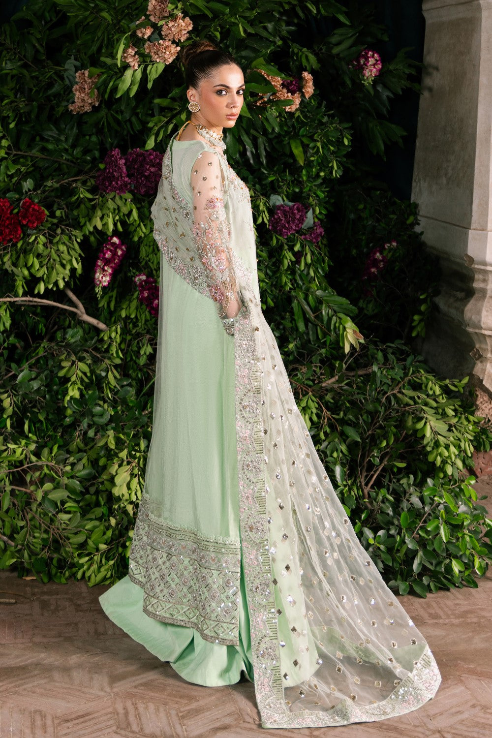 Maryum N Maria | Zircon Formals | SEPIDEH - MS40084 XL Pastel Mint Organza