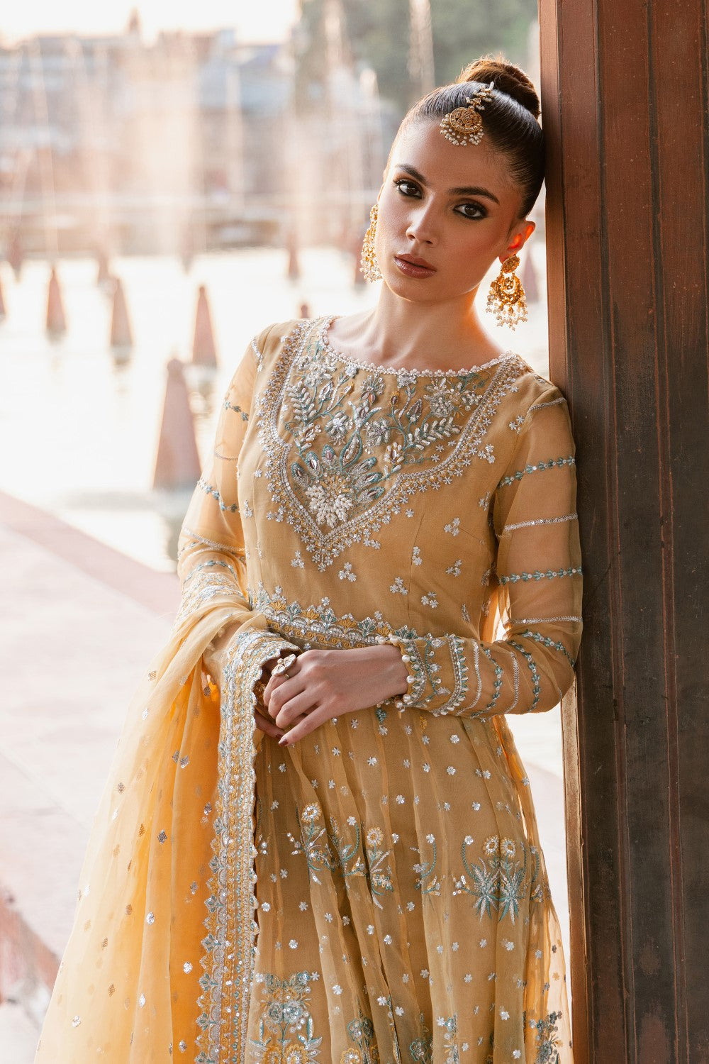 Maryum N Maria | Zircon Formals | JAHANANA - MS40074 XL Dust Yellow Organza