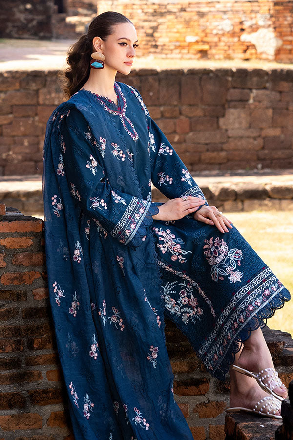 Saffron | Solace Winter Edit | Clematis XL Navy Blue Khaddar