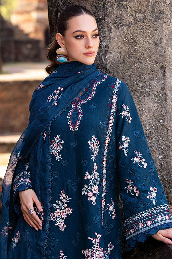 Saffron | Solace Winter Edit | Clematis L Navy Blue Khaddar