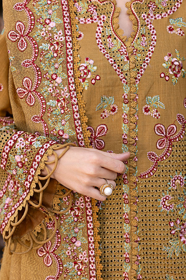 Saffron | Solace Winter Edit | Aurora M Mustard Khaddar