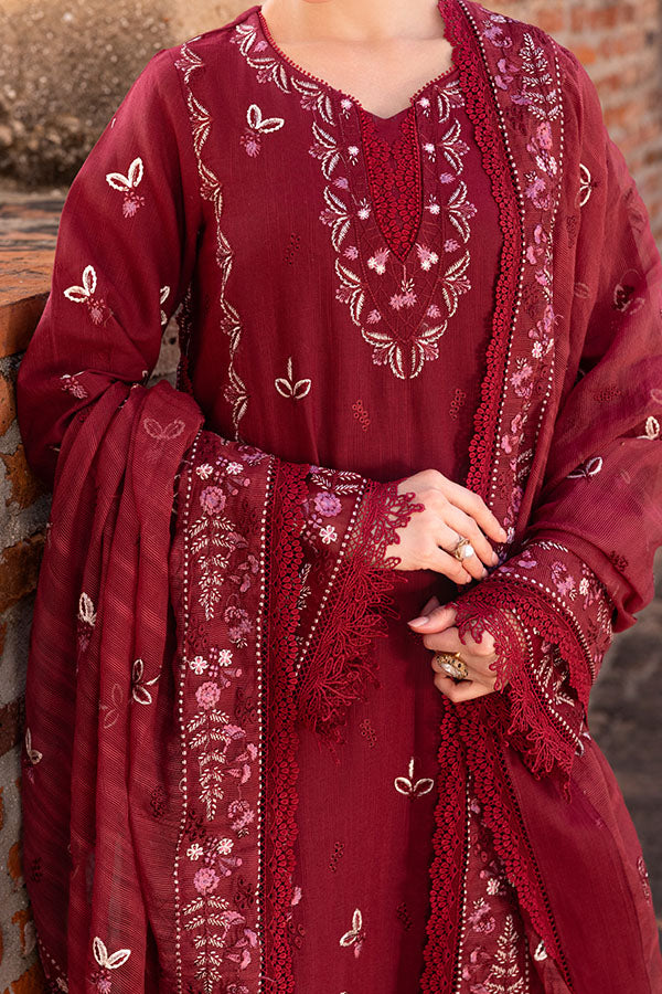 Saffron | Solace Winter Edit | Odette M Deep Red Khaddar