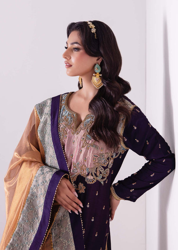 Laj | Elaheh Formals | KYLIE XL Purple Raw Silk