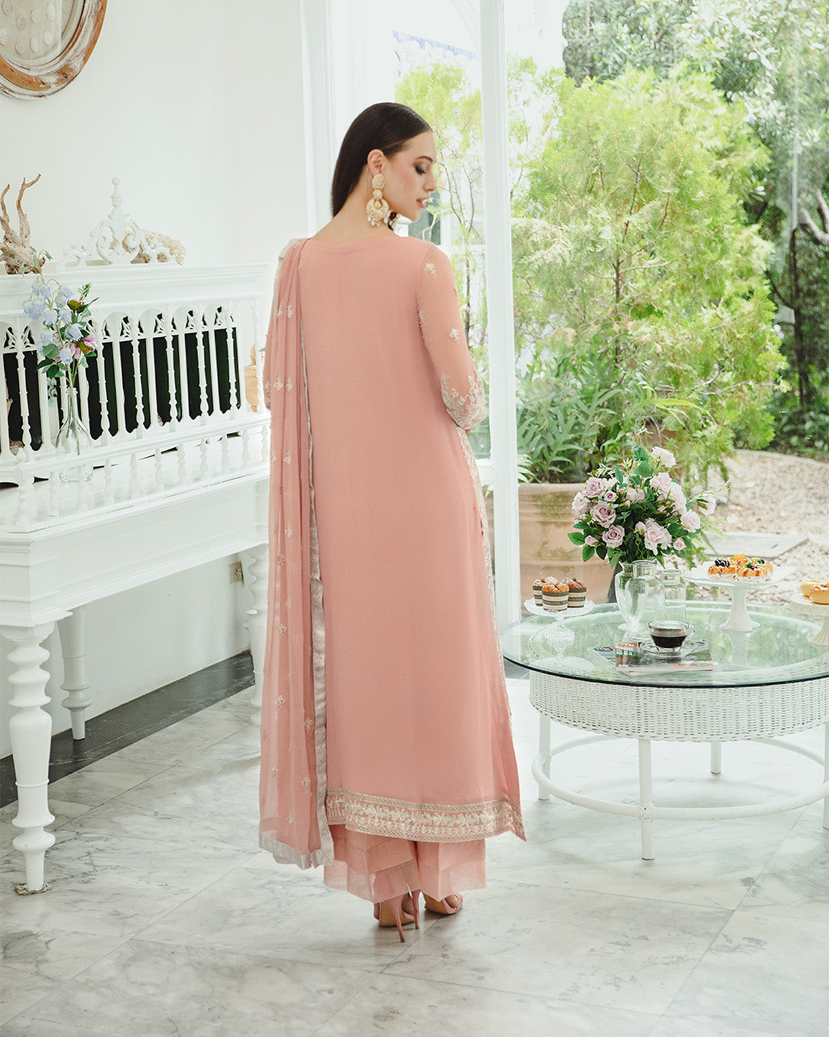 Maryum n Maria | Freesia Ariya Formals | SW23-503 - Pink Nude - Negar - Pakistani Designer Dress - by Maryam N Maria | Type: Formal - 100% Original at Saira Sultan