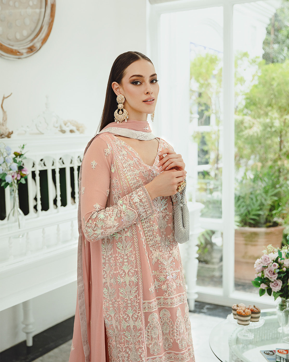 Maryum n Maria | Freesia Ariya Formals | SW23-503 - Pink Nude - Negar - Pakistani Designer Dress - by Maryam N Maria | Type: Formal - 100% Original at Saira Sultan