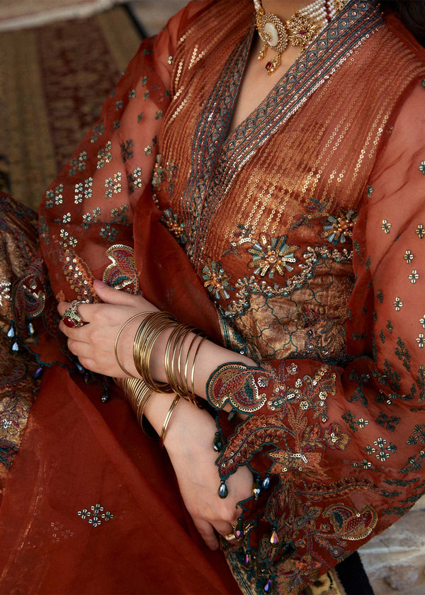 Laj | Hath Kahani Luxury Formals 24 | SHAHRANI L Rust Organza