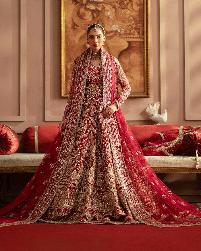 Zevk | Mughal Raniya | Jodha Begum Custom Size Red Net