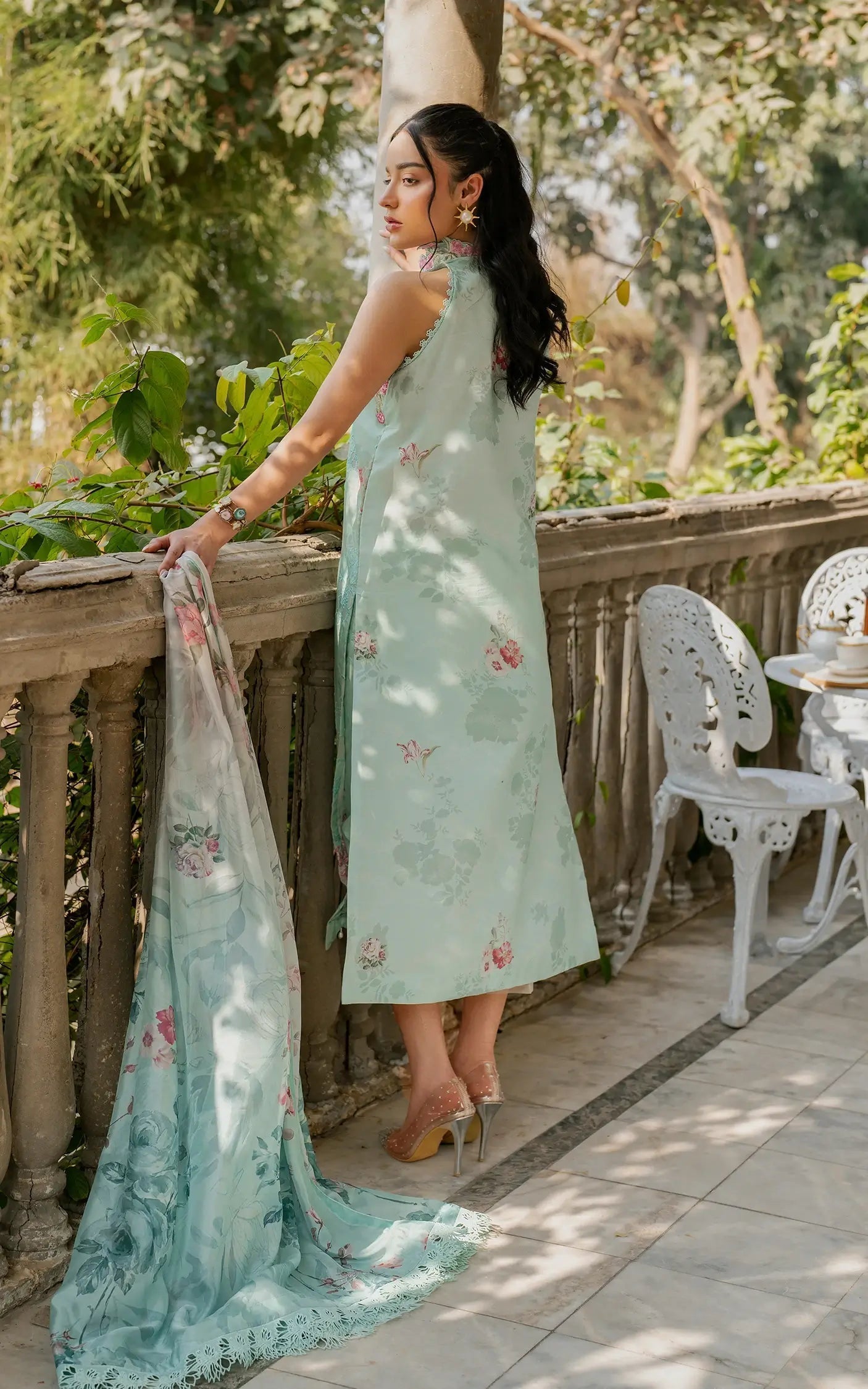 Asifa and Nabeel | Gulkari Summer 25 | Pastel Grove (GKL-07) S Aqua Lawn
