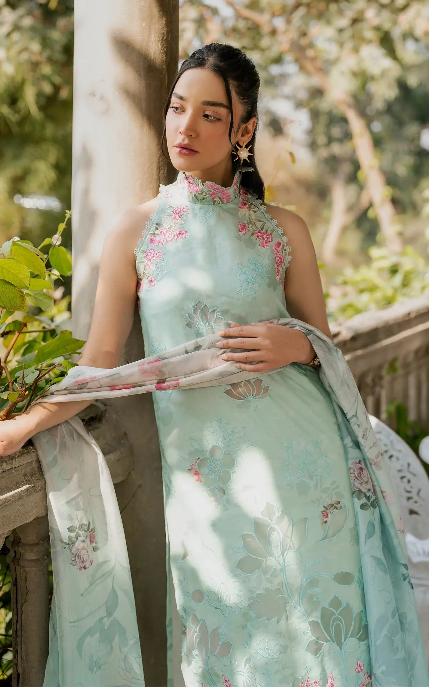 Asifa and Nabeel | Gulkari Summer 25 | Pastel Grove (GKL-07) M Aqua Lawn