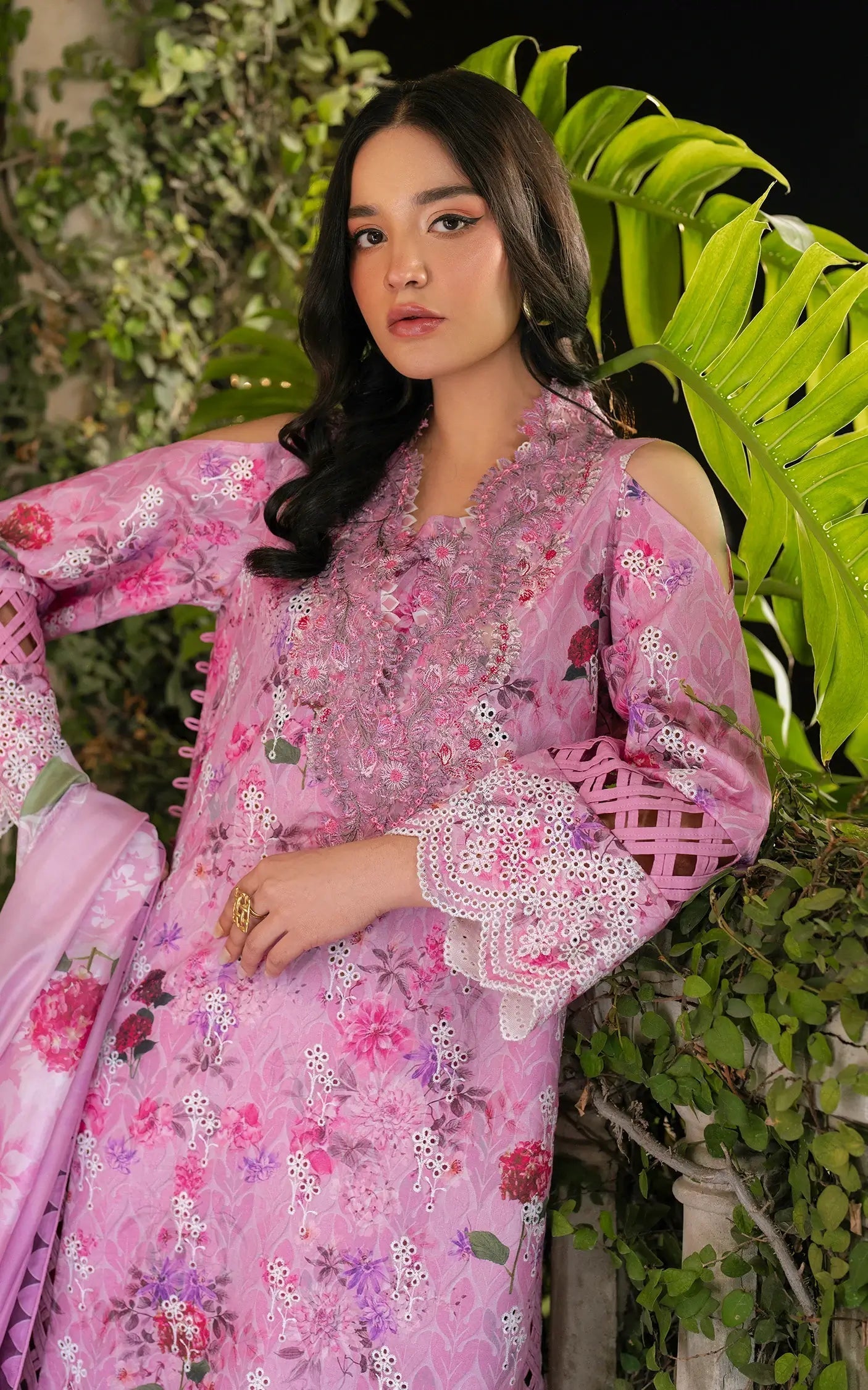 Asifa and Nabeel | Gulkari Summer 25 | Dawn Petals (GKL-10) M Soft Pink Lawn