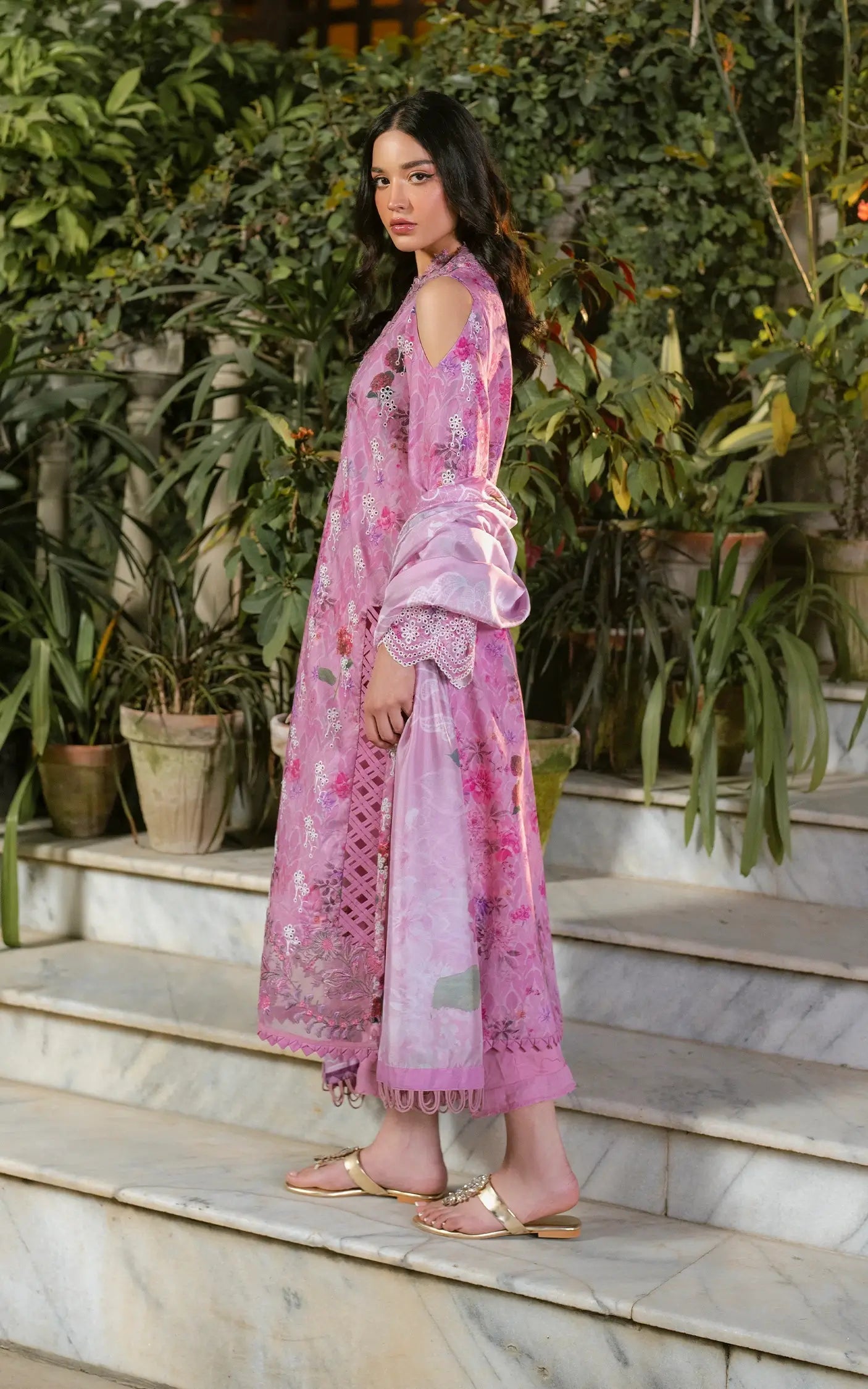 Asifa and Nabeel | Gulkari Summer 25 | Dawn Petals (GKL-10) S Soft Pink Lawn