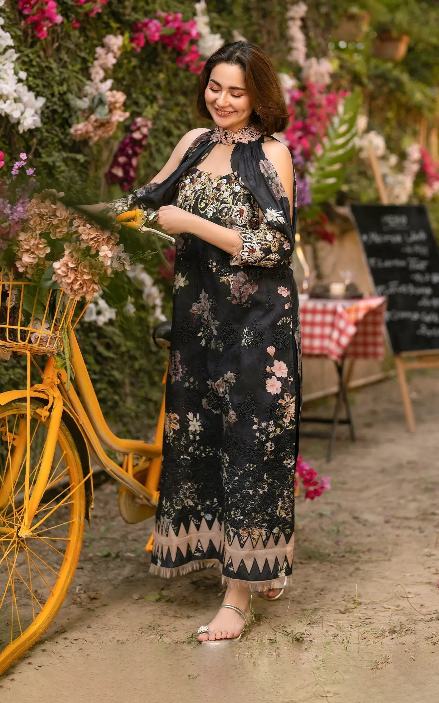 Asifa and Nabeel | Gulkari Summer 25 | Meadow Breeze (GKL-02) L Black Lawn