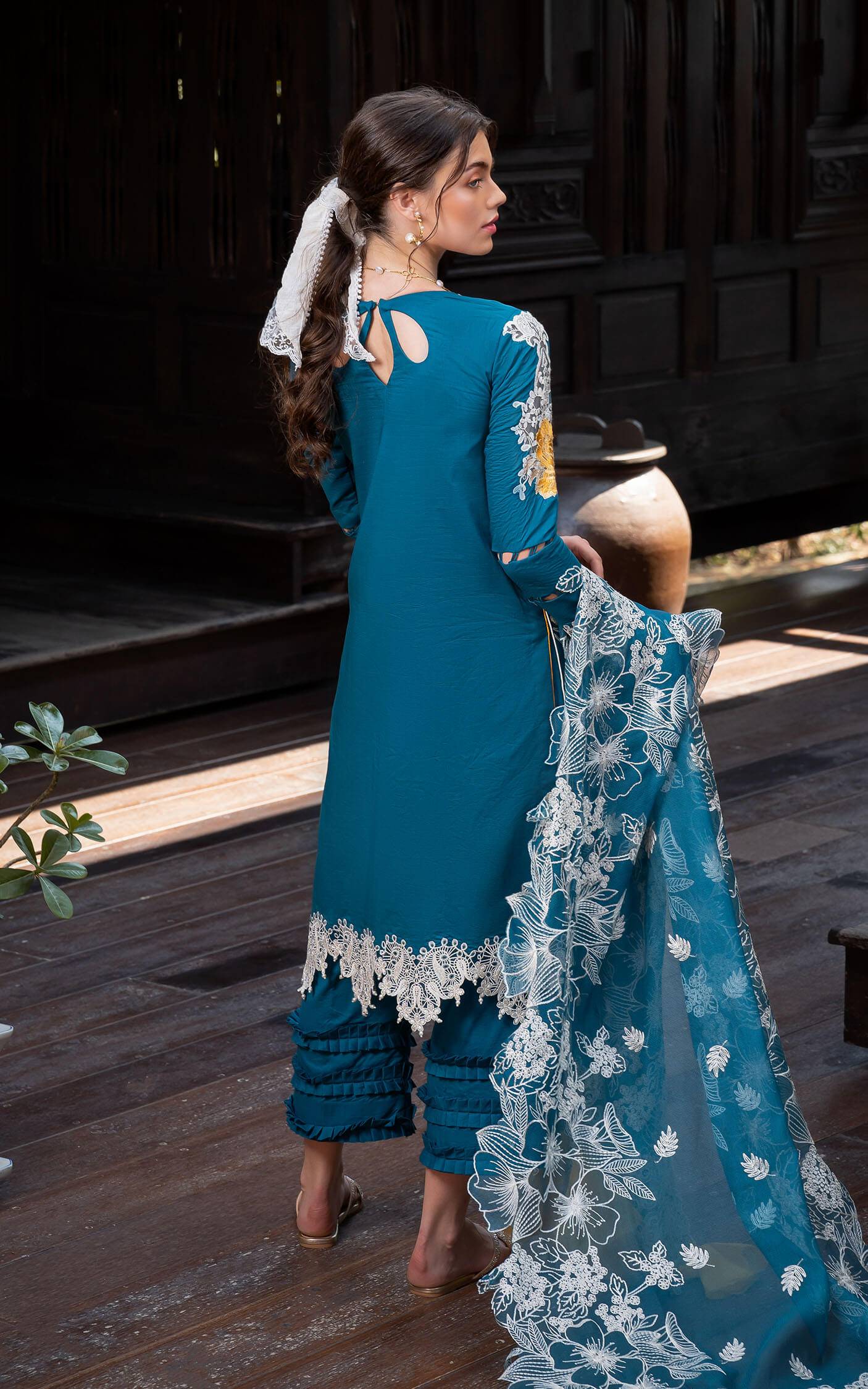 Asifa and Nabeel | Rosemary Ruffles 24 | Flora - Pakistani Designer Dress - by Asifa and Nabeel | Type: Luxury - 100% Original at Saira Sultan