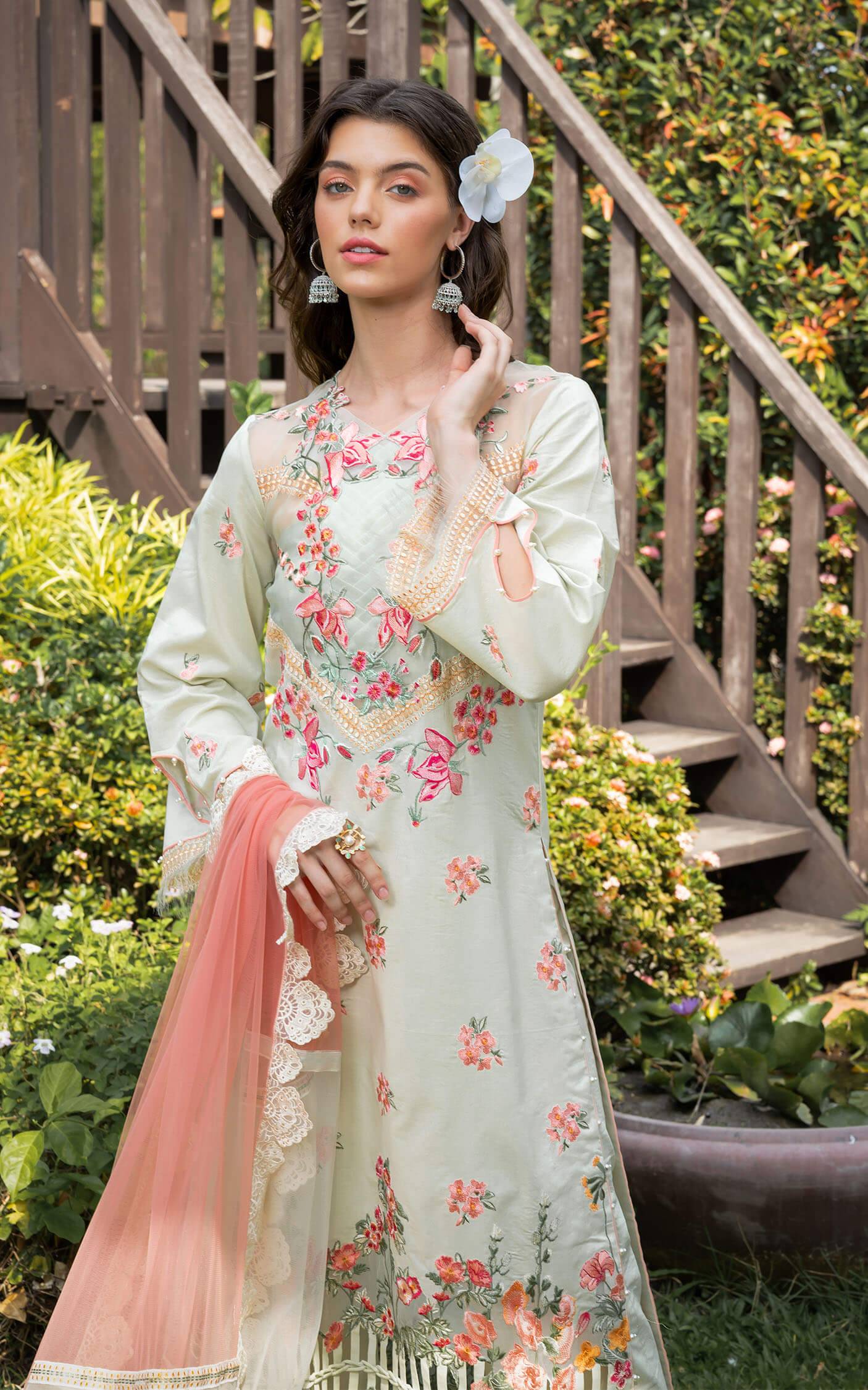Asifa and Nabeel | Rosemary Ruffles 24 | Serene - Pakistani Designer Dress - by Asifa and Nabeel | Type: Luxury - 100% Original at Saira Sultan