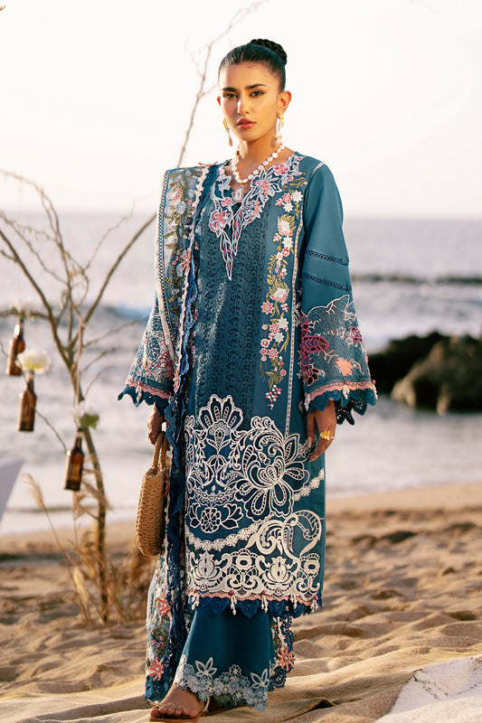 AJR Couture | Dastan Luxury Lawn 25 | Aura XS Sea Green Lawn