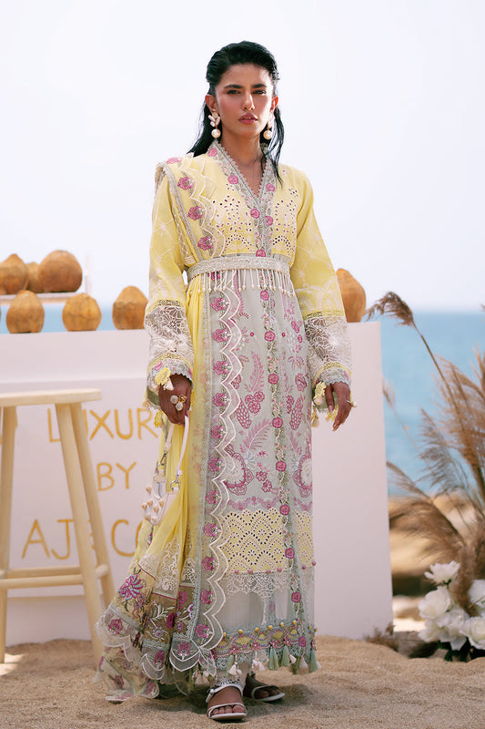 AJR Couture | Dastan Luxury Lawn 25 | Azure XS Off White Lawn