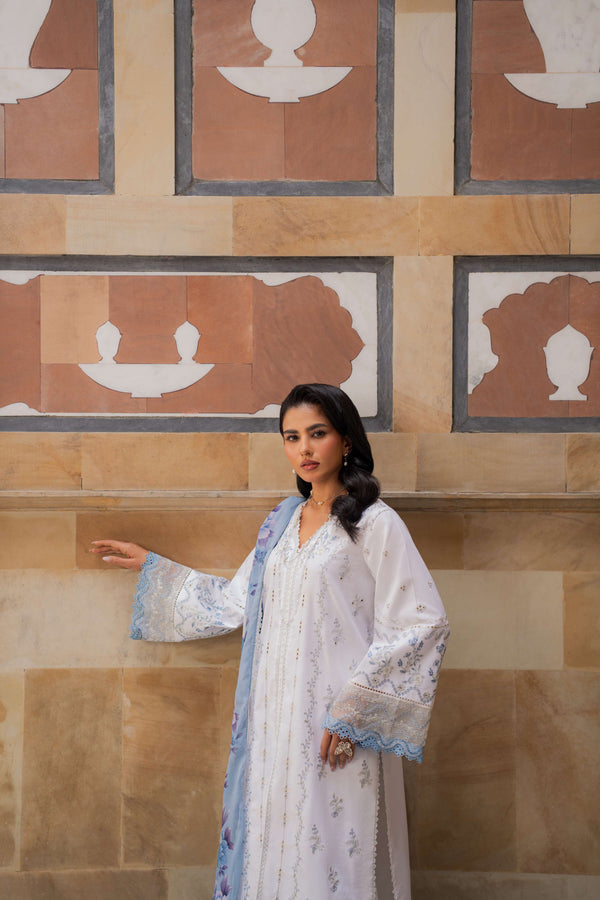 Azzal | Lawn 25 | IVORY - Pakistani Designer Dress - by Azzal - Type : Ladies Clothes - 100% Original at Saira Sultan