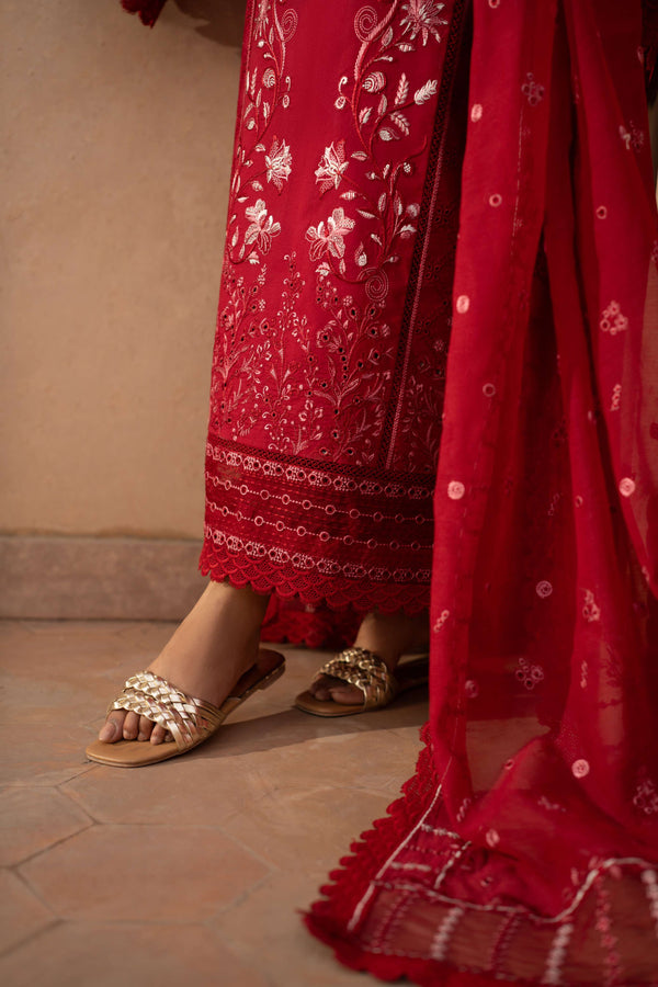Azzal | Lawn 25 | CRIMSON - Pakistani Designer Dress - by Azzal - Type : Ladies Clothes - 100% Original at Saira Sultan
