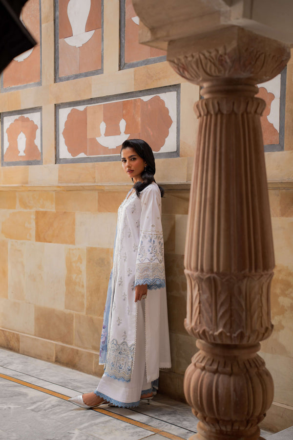 Azzal | Lawn 25 | IVORY - Pakistani Designer Dress - by Azzal - Type : Ladies Clothes - 100% Original at Saira Sultan