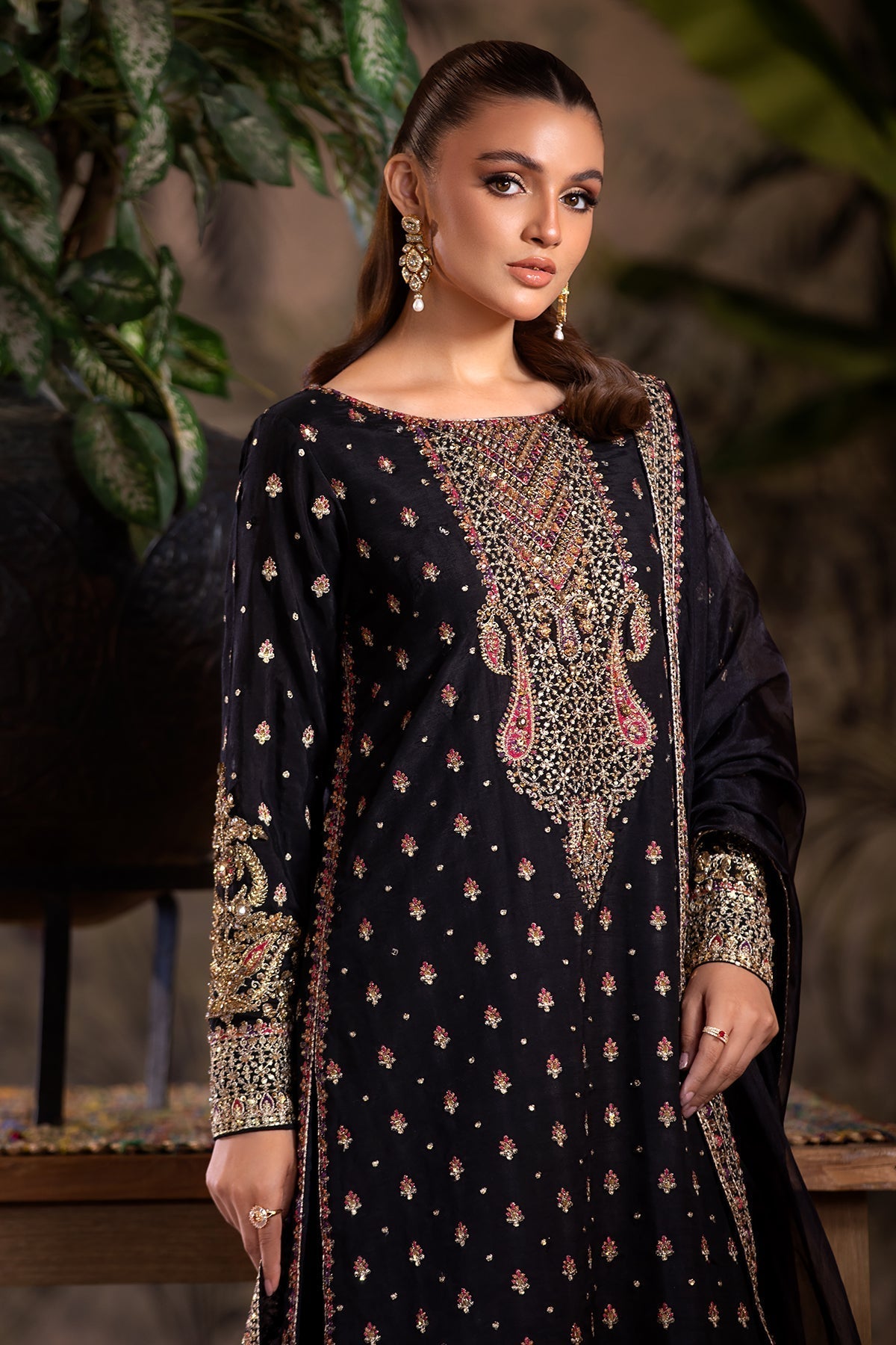 Charizma | Festive Pret | CMA-4-050 BLACK M Long Shirt