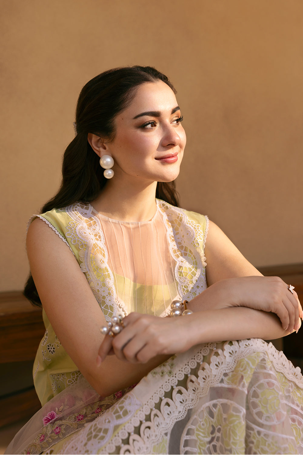 Saira Rizwan | Luxury Lawn 25 | VERA-SRL25-05 Custom Size Lemon Yellow Lawn