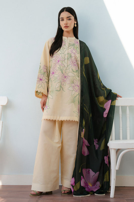 Zara Shahjahan | Coco Lawn 25 | BLOOM-1B XS Beige Lawn