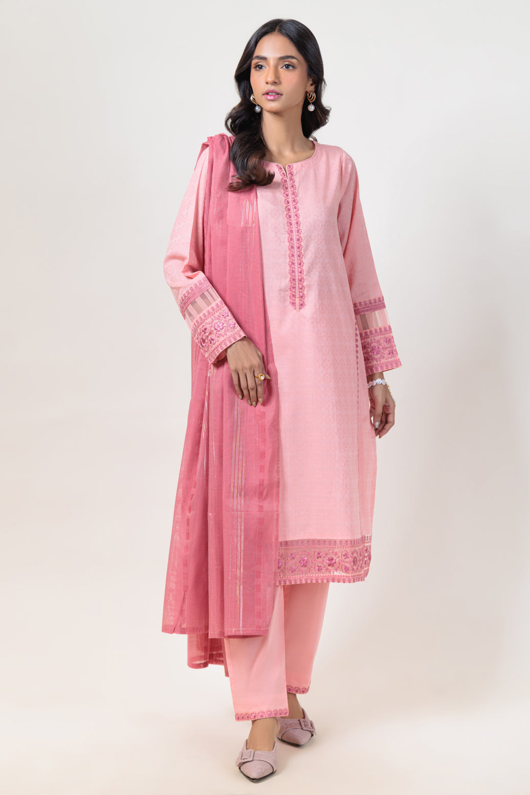 Bonanza Satrangi | Pink Jacquard 3 Piece (BPS1243P18) 8 Pink